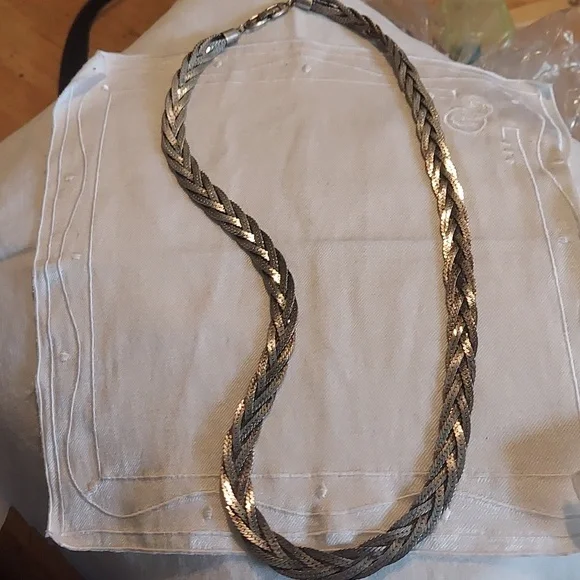 Vintage Sterling Braided Necklace - Picture 5 of 5